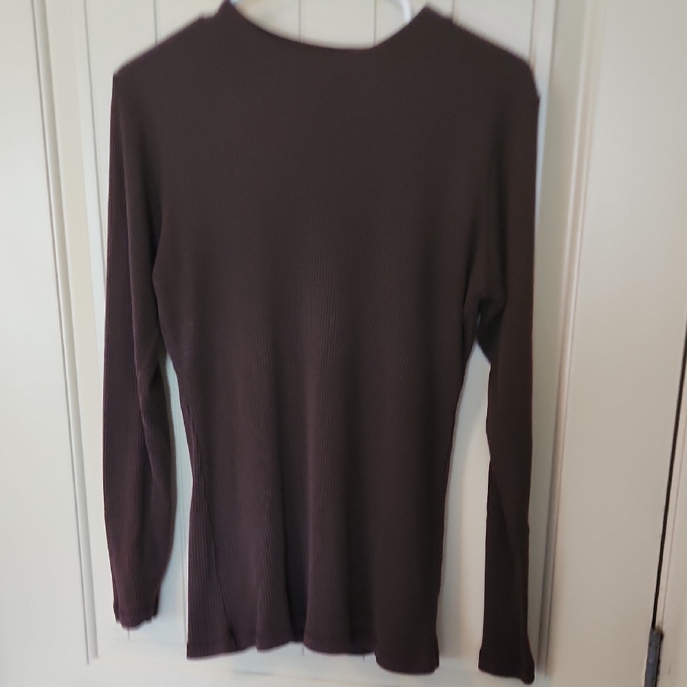 New York & Company Dark Brown Long Sleeve Top
